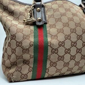 GUCCI Web Sherry Line Purse/Tote Bag GG Canvas Beige/Brown | Women’s | Pre-Owned